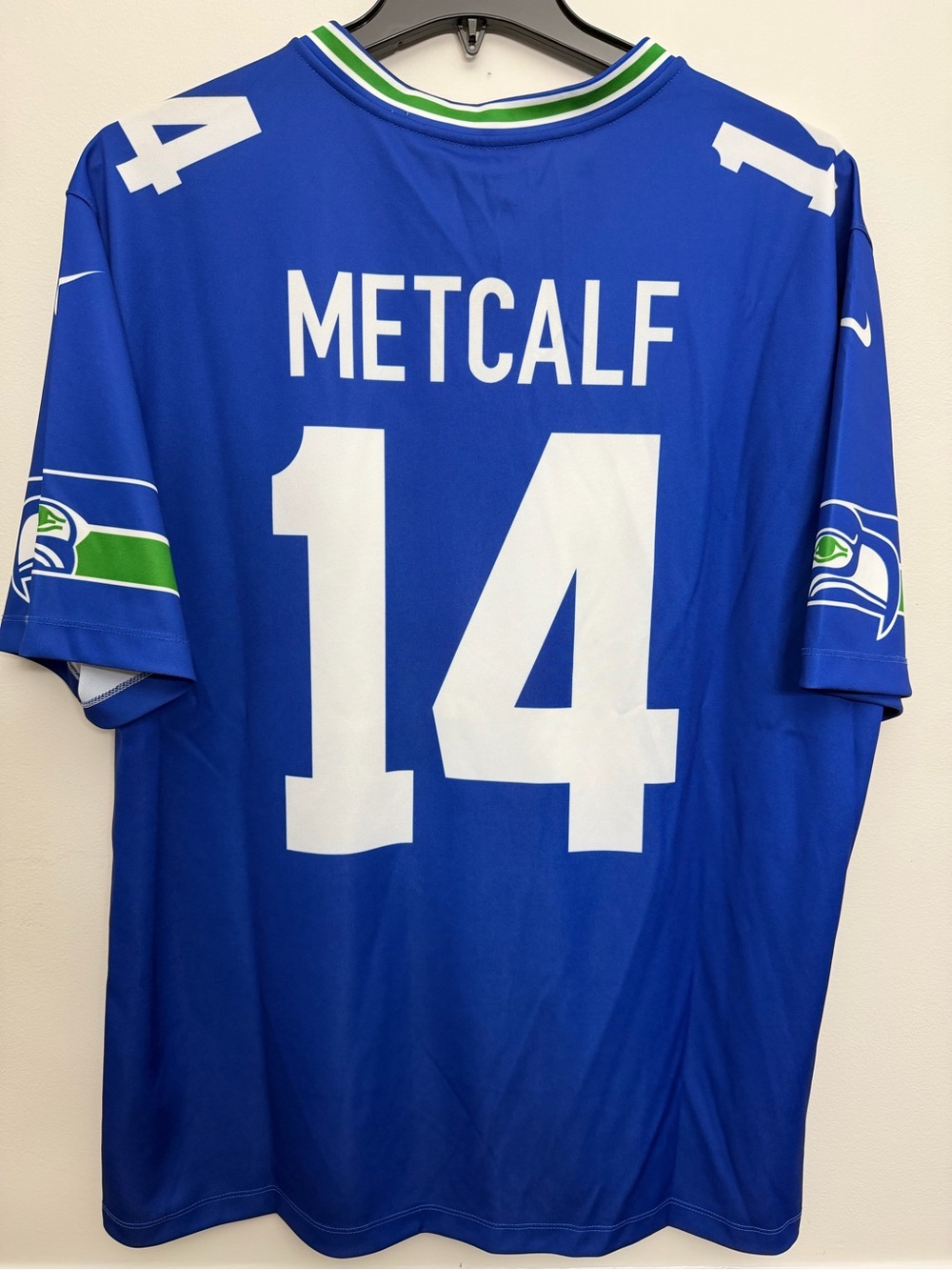 Nike Seattle Seahawks Metcalf #14 Royal Throwback NFL Jersey